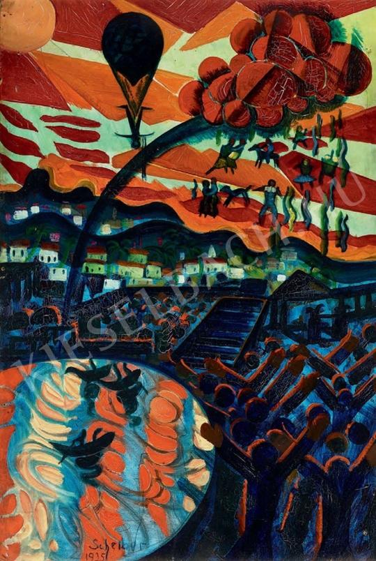  Scheiber, Hugó - Japanese Daytime Fireworks in the Luna Park of Berlin painting
