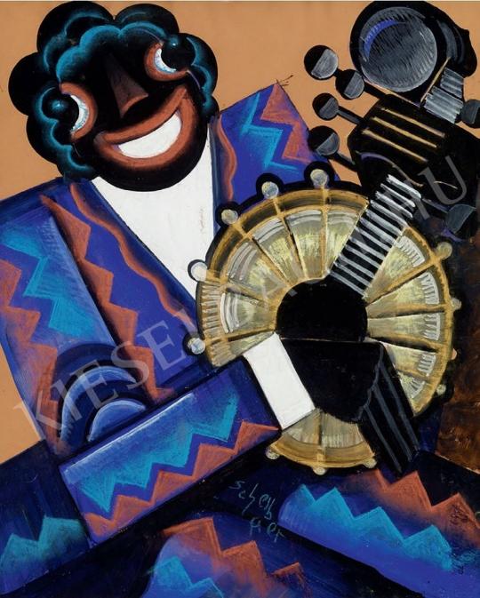  Scheiber, Hugó - Black Banjo Player painting