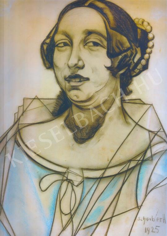  Scheiber Hugó - Mosolygó nő arcképe festménye
