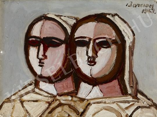  Barcsay, Jenő - Two Heads painting