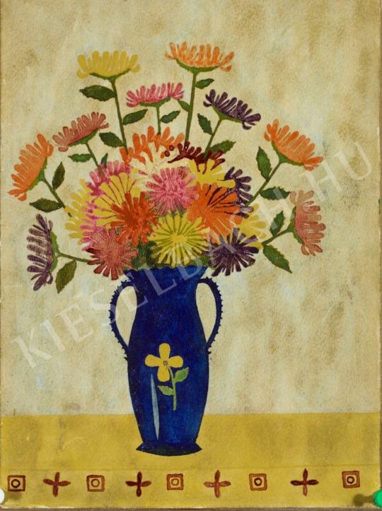  Süli András - Virágcsendélet sormintával festménye