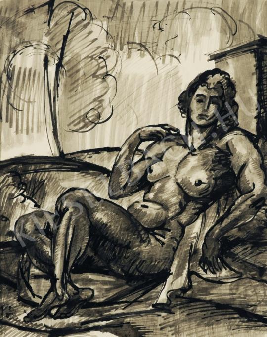  Pór, Bertalan - Female Nude painting