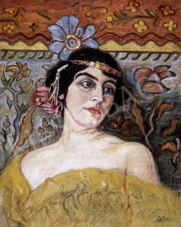 Körösfői Kriesch, Aladár - Woman with a bonnet 
