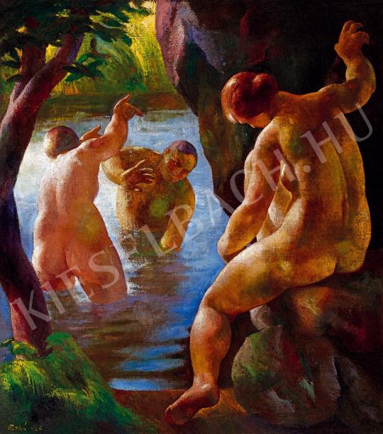  Patkó Károly - Fürdőzők festménye