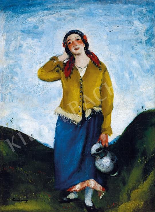  Rudnay, Gyula - Young girl with jug painting