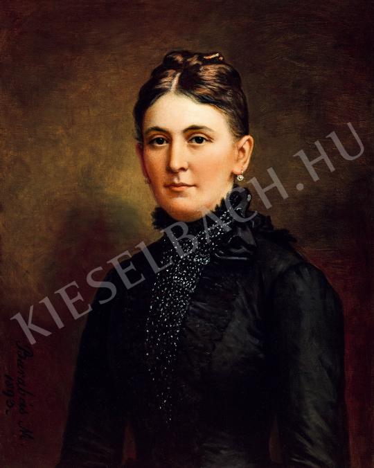 Barabás Miklós - Hölgy fekete selyemruhában festménye