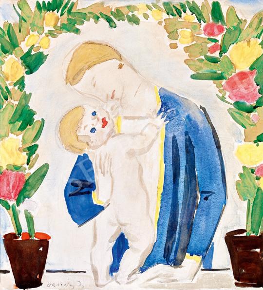  Vaszary János - Anya gyermekével festménye