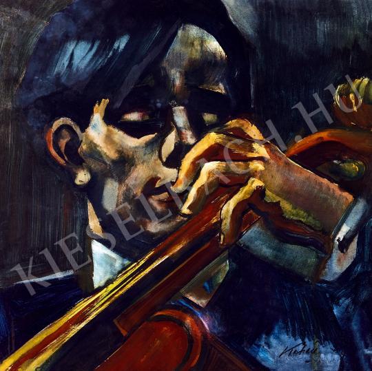 Kohán, György - Man playing the cello painting