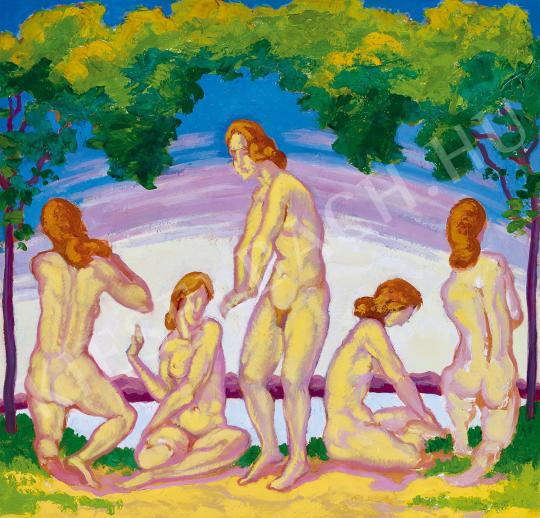 Unknown painter - Nudes in nature (Primavera) painting