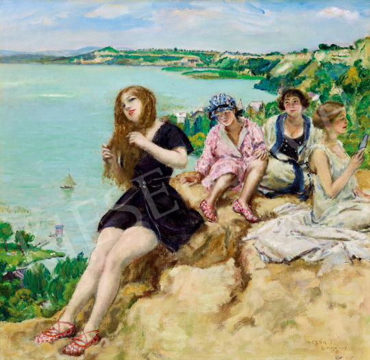  Csók, István - Young girls at Lake Balaton (Balatonaliga) | The 50th auction of the Kieselbach Gallery. auction / 23 Lot