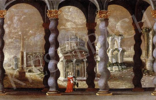 Ismeretlen olasz festő, 17. század - Sétáló szerelmespár | 8. Aukció aukció / 294 tétel