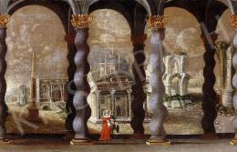 Ismeretlen olasz festő, 17. század - Sétáló szerelmespár 