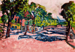  Scheiber, Hugó - Expressionistic Landscape (Shadowy Street) (c. 1920)