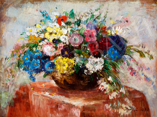  Iványi Grünwald, Béla - Still life with flower | The 50th auction of the Kieselbach Gallery. auction / 53 Lot