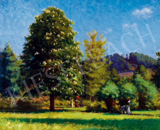 Mikola, András - Park with blooming chestnut trees in Nagybánya | The 50th auction of the Kieselbach Gallery. auction / 60 Lot