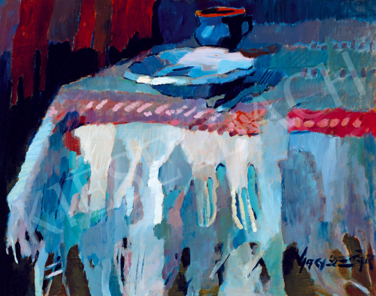 Nagy Oszkár - Terített asztal (Kék reflexek) | 50. őszi aukció aukció / 103 tétel