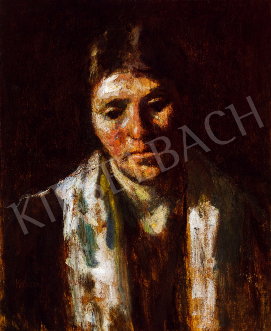  Koszta, József - Woman with colourful shawl | The 50th auction of the Kieselbach Gallery. auction / 110 Lot