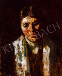  Koszta, József - Woman with colourful shawl 