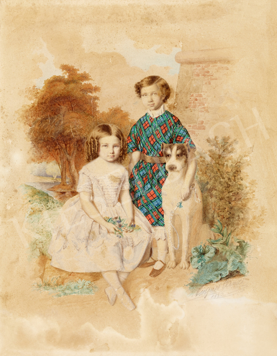  Canzi, Ágost - Children with dogs | The 50th auction of the Kieselbach Gallery. auction / 166 Lot
