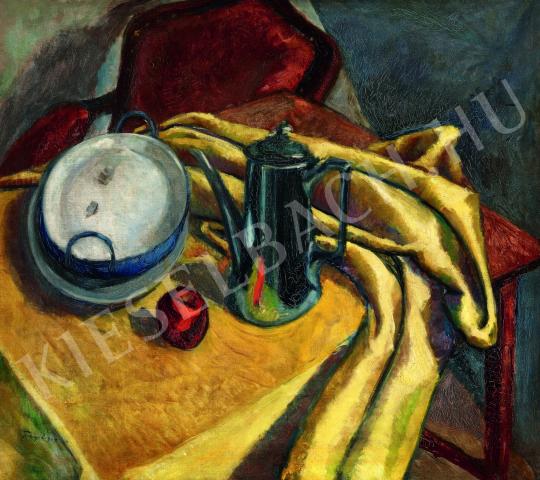 Tihanyi, Lajos, - Still-life with yellow cloth painting