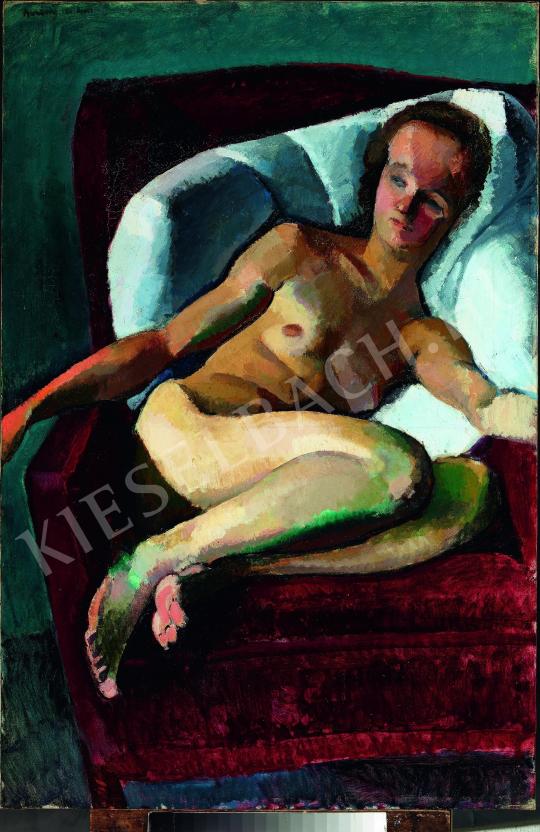 Berény, Róbert - Sitting nude in an armchair painting