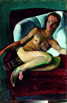 Berény, Róbert - Sitting nude in an armchair (1911)