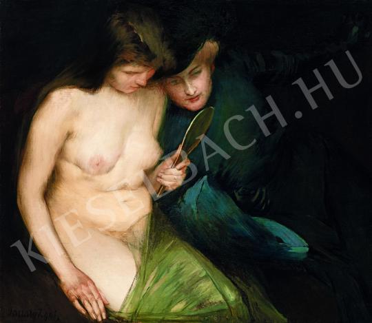  Vaszary János - Nők tükörrel festménye