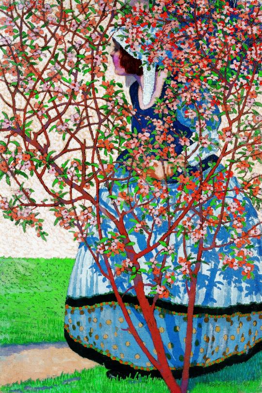  Faragó Géza - Virágok között festménye