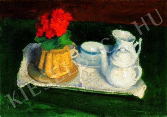  Ferenczy, Károly - Still-life with gugelhupf painting