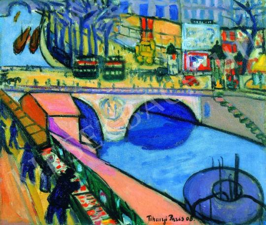 Tihanyi Lajos - Pont Saint-Michel festménye