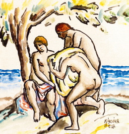  Kádár, Béla - Bathers by the Sea (1910s)