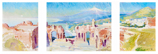 Dziemanski, Stanislaw - Ruins of a Theatre with the Etna in the Background | 51st Winter Sale auction / 25 Lot