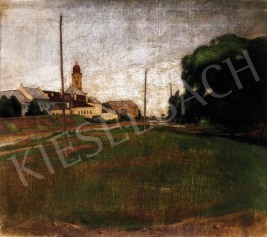 Krizsán, János - The banks of the Zazar in Nagybánya, with the Reformed Church in the Background | 24th Auction auction / 6 Lot