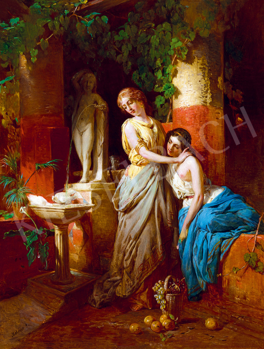 Molnár, József - Daydreaming Young Girls in the Garden of a Pompei House | 51st Winter Sale auction / 72 Lot