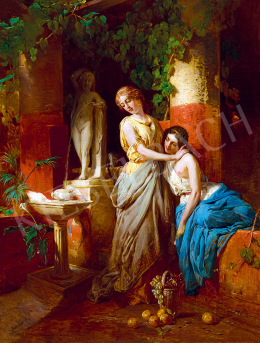 Molnár József - Vágyakozó fiatal lányok egy pompei-i ház kertjében (Idill Pompei-ben) 