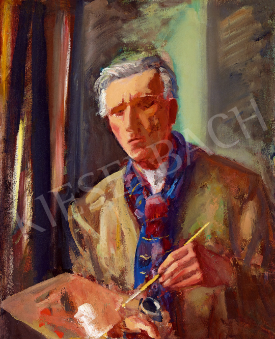  Márffy, Ödön - Self-Portrait with Red-Blue Shawl | 51st Winter Sale auction / 164 Lot