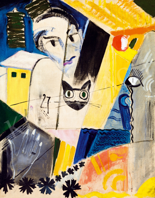 Vaszkó, Ödön - Art Deco Composition with a Nude and Cat | 51st Winter Sale auction / 169 Lot