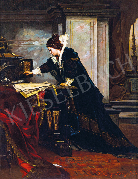 Liezen-Mayer Sándor - Erzsébet királynő (1533-1603) aláírja Stuart Mária halálos ítéletét | 51. téli aukció aukció / 215 tétel