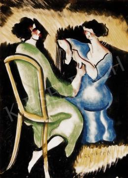  Scheiber, Hugó - Green-Blue  Dressed Girls 