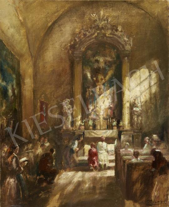 For sale Péczely, Antal - Lights in the Church 's painting