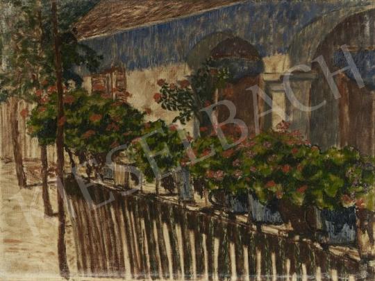 For sale Bánk, Ernő - Court with Flowers 's painting
