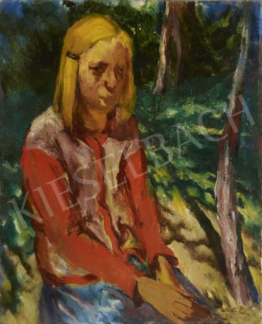 For sale  Holló, László - Girl in a Red Blouse 's painting