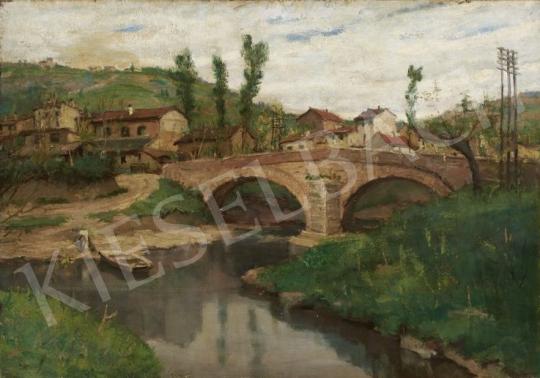 For sale Áldor, János László - River with a Bridge 's painting