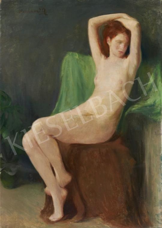 For sale  Benkhard, Ágost - Nude with Green Backround 's painting