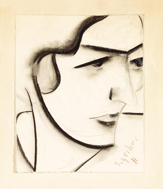  Scheiber Hugó - Hullámos hajú lány, 1920-as évek | 52. Tavaszi Aukció aukció / 3 tétel