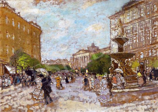  Berkes, Antal - The Kálvin Square with the National Museum in the Background, 1917 | 52nd Spring Auction auction / 34 Lot