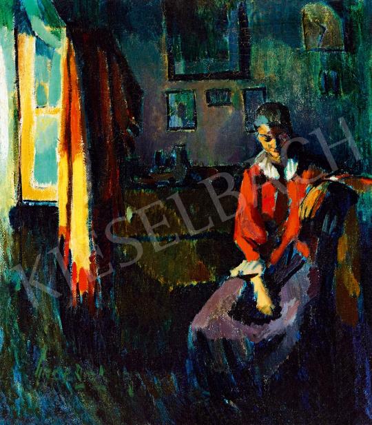 Nagy, Oszkár - The Red Coat (Modell in the Studio in Nagybánya) | 52nd Spring Auction auction / 73 Lot