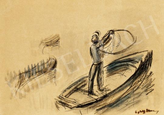 Egry, József - Fisherman by the Lake Balaton Netting | 24th Auction auction / 48 Lot