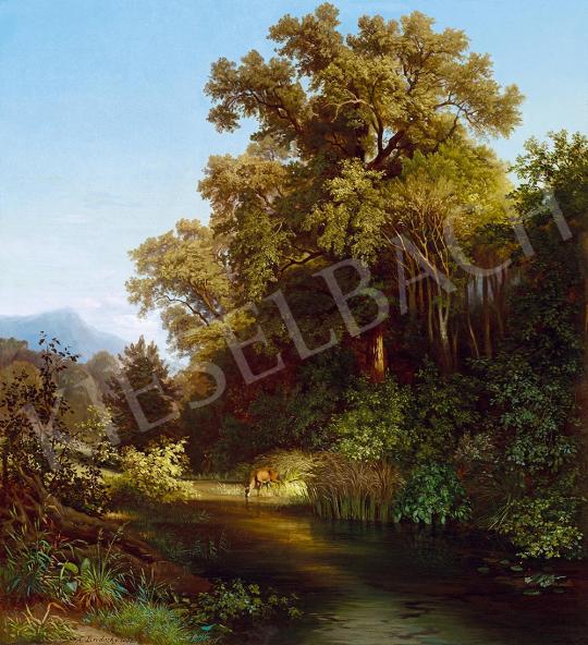Brodszky Sándor - Vadlesen (Őz a folyóparton), 1855 | 52. Tavaszi Aukció aukció / 101 tétel