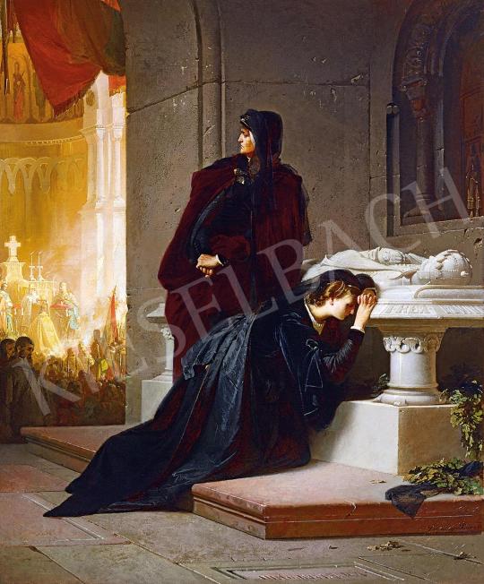 Liezen-Mayer Sándor - Mária királynő és arnyja, Erzsébet Nagy Lajos király sírjánál, 1864 | 52. Tavaszi Aukció aukció / 149 tétel